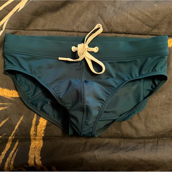 2(X)IST 2xist “Rio” Submerged/Cerulean Blue Swim Brief S/Small Rare - Picture 2 of 10